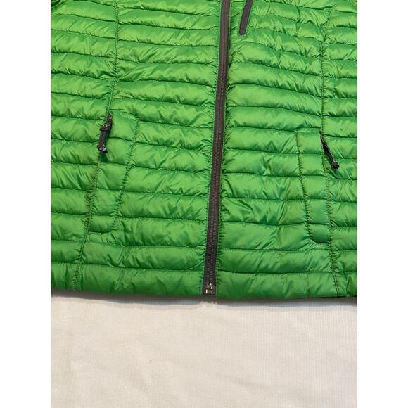 L L Bean Goose Down Puffer Jacket Kids Large 14-16 Green Full Zip Pockets - Picture 6 of 16